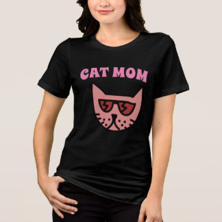 KATZENMUTTER PINK & SCHWARZES DAMEN T-SHIRT Tri-Blend SHIRT