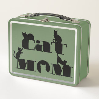 Katzenmutter-Silhouette-Typografie Metall Brotdose