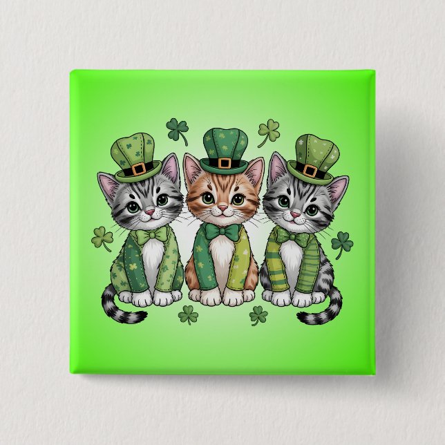 Katzenmutter St. Patricks Day Design-47474 Button (Vorderseite)