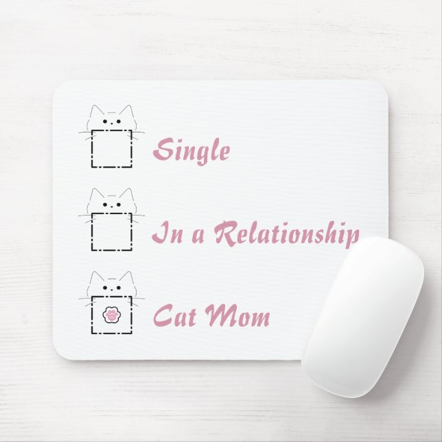 Katzenmutter Süße Katze Weiß & Rosa Mousepad (Mit Mouse)