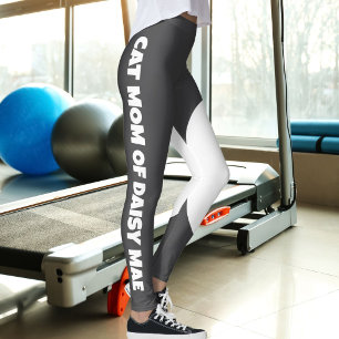 Katzenmutter Süßer Haustiername Dunkelgrau Weiß Ma Leggings