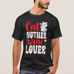 Katzenmutter Wein Mama Wein Trinken Katzenvater T-Shirt