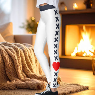 Katzenmutter Weiße Navy Muster Weihnachten Liebe Leggings