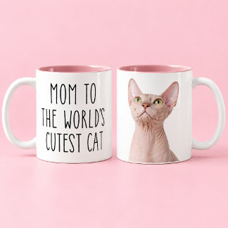 Katzenmutter Welt süßestes Katzenfoto Zweifarbige Tasse