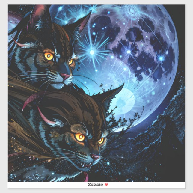 Katzennacht Aufkleber (Blatt)