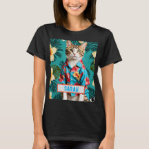 Katzenname Hawaiian Shirt Sticker, Katzenliebhaber
