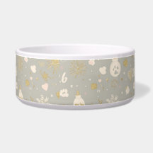 Katzennapf – Goldene Herzen & Babyflaschen-Ornamen