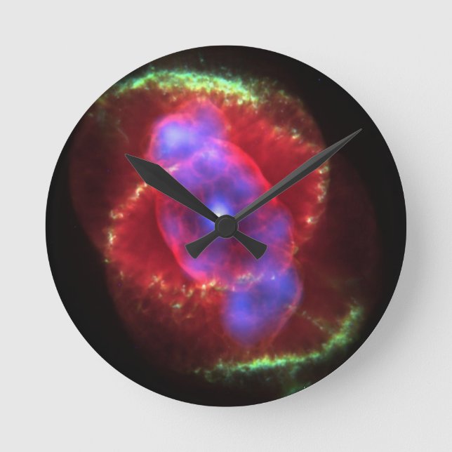 Katzennebel leuchtet runde wanduhr (Vorderseite)