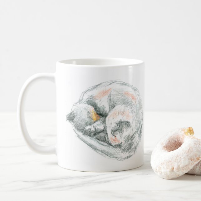 Katzennickerchen Kaffeetasse (Mit Donut)