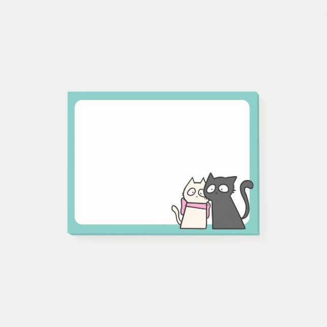 Katzenpaar 3x4 post-it klebezettel (Vorderseite)