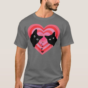 Katzenpaar Retro Vintage Lustige schwarze Katze Va T-Shirt