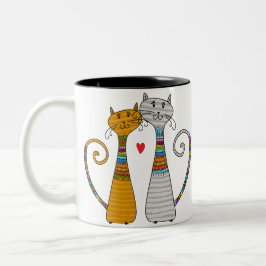 Katzenpaare in Liebe - Tasse