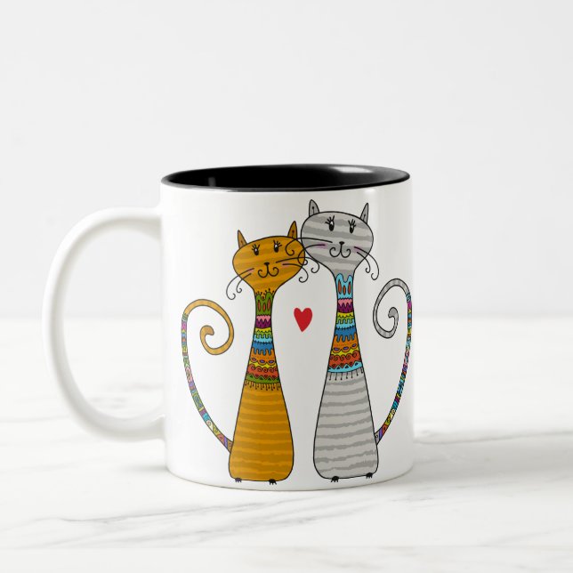 Katzenpaare in Liebe - Tasse (Links)