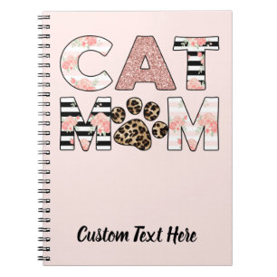 Katzenpaare Mama Rosa Blüten und Leoparden Notizblock