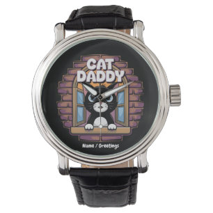 Katzenpapa Extraordinaire Der beste Katzenvater üb Armbanduhr