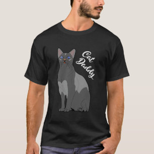 Katzenpapa Graue Katze mit blauen Augen für Katzen T-Shirt