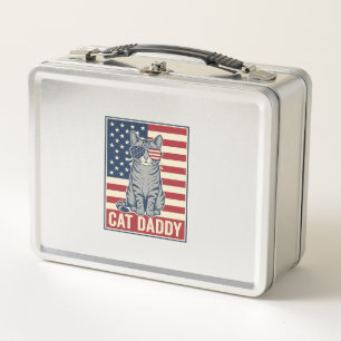 Katzenpapa Patriotische Katzenvektorgestaltung_1 Metall Brotdose