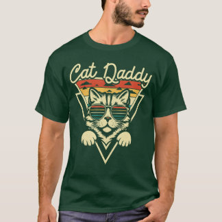 Katzenpapa Retro-Sonnenbrille Katzenfell Vater Pap T-Shirt