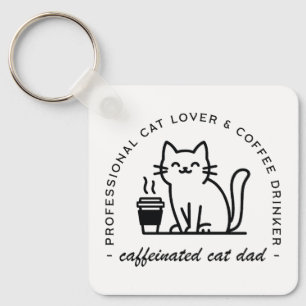 Katzenpapa und Kaffeeliebhaber Hipster Schlüsselanhänger