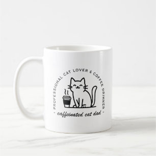 Katzenpapa und Kaffeeliebhaber lustige Hipster-Män Kaffeetasse