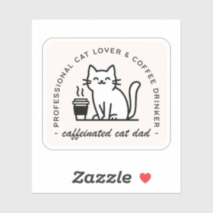 Katzenpapa und Kaffeeliebhaber lustiger Hipster-Mä Aufkleber