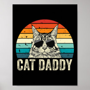 Katzenpapa Vintage abgenutzt Maine Coon Katzenvate Poster