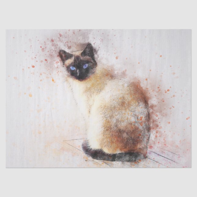 Katzenpapier aus Siamese Seidenpapier (Vorderseite)