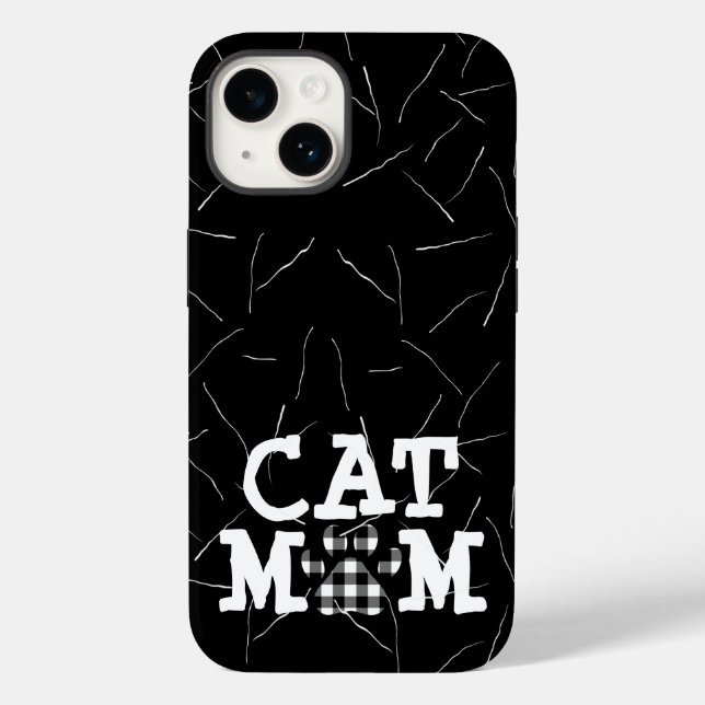 Katzenpawprint Mama mit Katzenhaar Case-Mate iPhone 14 Hülle (Rückseite)