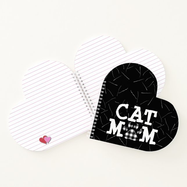 Katzenpawprint Mama mit Katzenhaar Notizbuch (Innenseite)