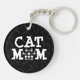 Katzenpawprint Mama mit Katzenhaar Schlüsselanhänger