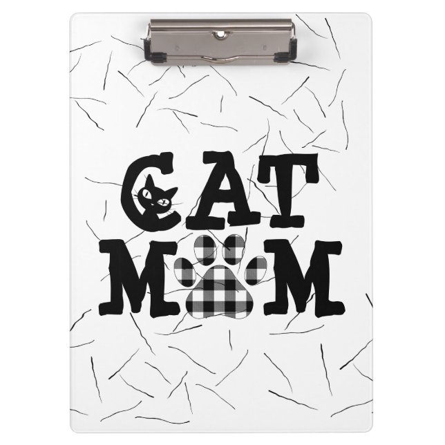 Katzenpawprint Mama mit Katzenhaaren Klemmbrett (Vorderseite)