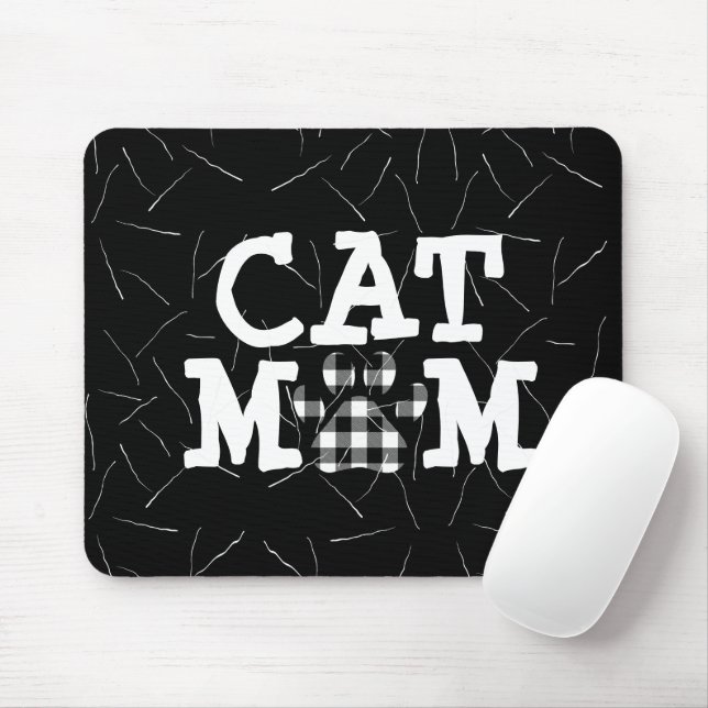 Katzenpawprint Mama mit Katzenhaaren Mousepad (Mit Mouse)