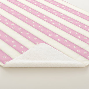 Katzenpflaster Drucke Rosa und antike weiße Streif Sherpadecke
