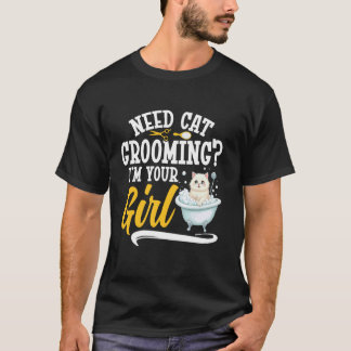 Katzenpflegerin Frau Kätzchen Stylist Katzenwäsche T-Shirt