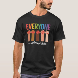 Katzenpfote, jeder ist hier willkommen Idaho-Lehre T-Shirt