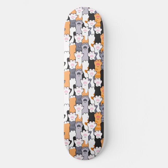 Katzenpfoten-Muster Skateboard (Vorderseite)