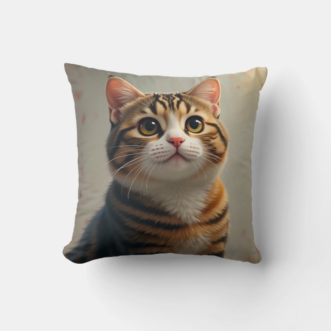 Katzenpolster mit hübschen Augen Kissen (Vorderseite)