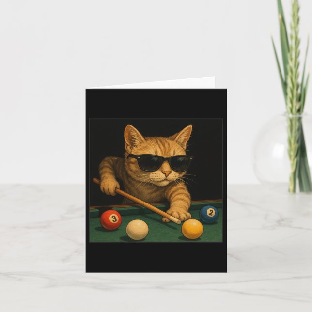 Katzenpool Billard in Lounge Cooles Sonnenbad Karte (Vorderseite)
