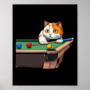 Katzenpool Billard in Lounge Cooles Sonnenbad Poster
