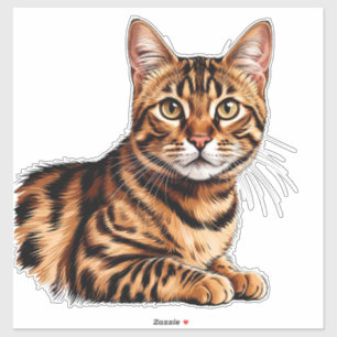 Katzenporträt: gestreifte Tabby mit goldenen Augen Aufkleber