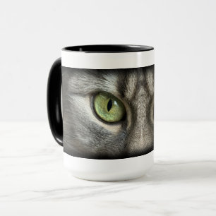 Katzenporträt mit auffallenden grünen Augen Tasse