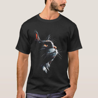Katzenporträt Tierliebhaber-Gesichtsbemalung Kunst T-Shirt