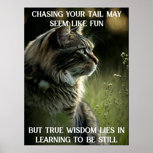 Katzenposter mit Motivierend Zitat Poster (Vorne)