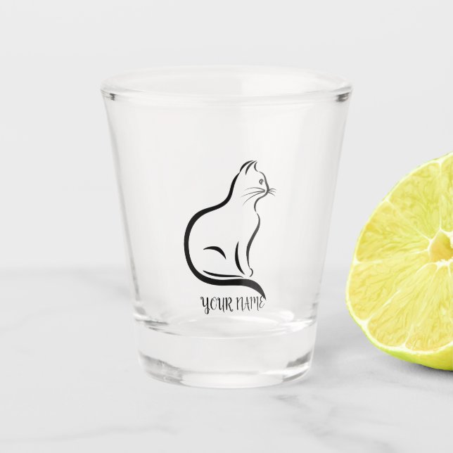 Katzenprofil Schnapsglas (Vorderseite)