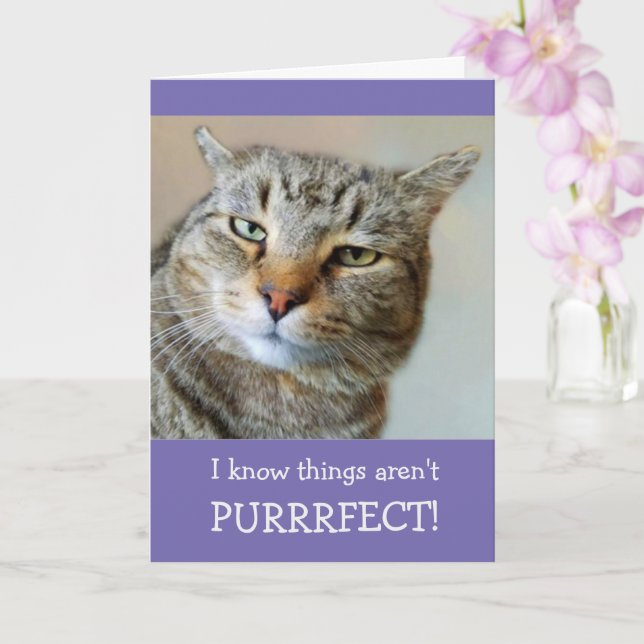 Katzenpuppe und Joke werden gut Karte (Orchidee)