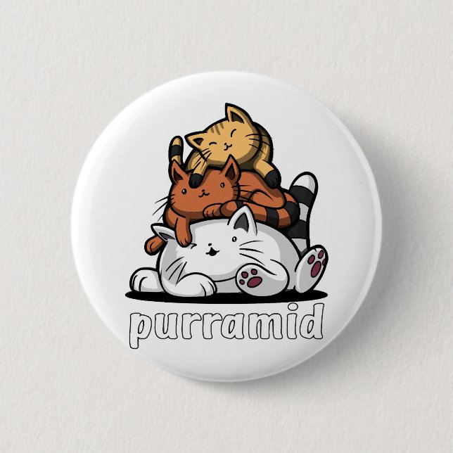 Katzenpyramide Purramid Süße Kätzchen Button (Vorderseite)