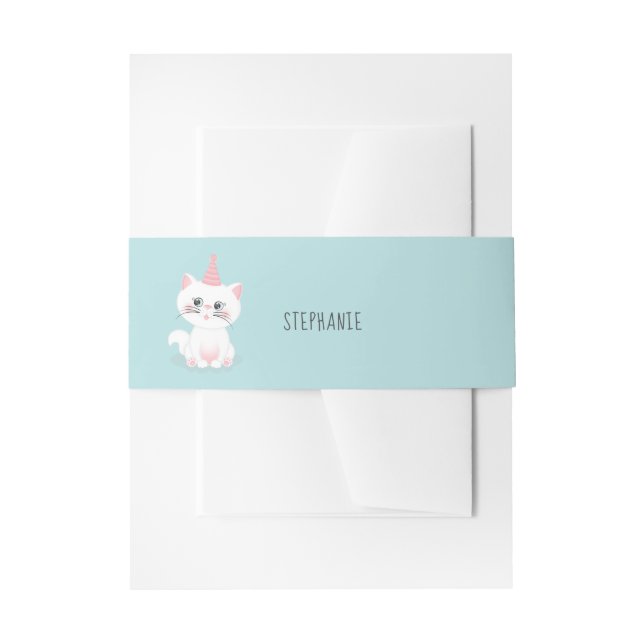 Katzenregen Geburtstag Einladungsbanderole (Vorderseite Beispiel)