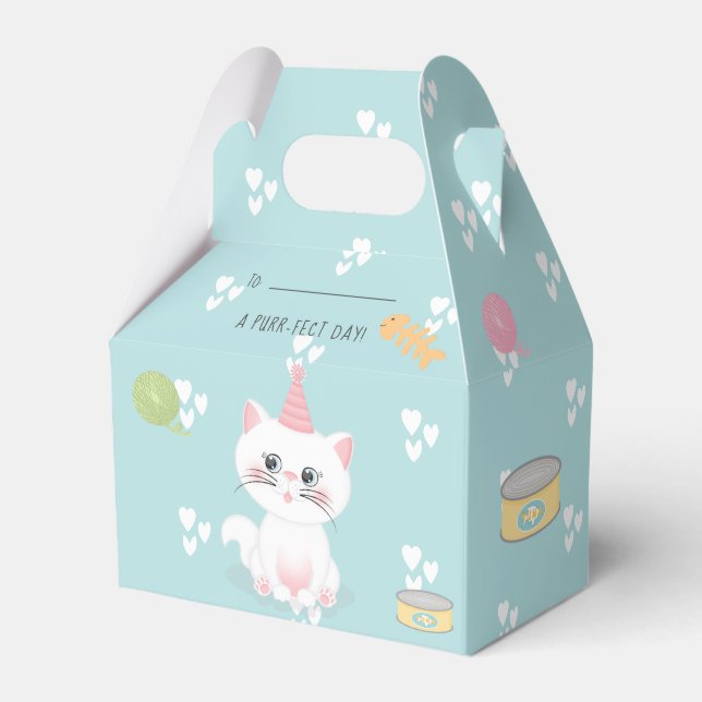 Katzenregen Geburtstag Geschenkschachtel (Vorderseite)