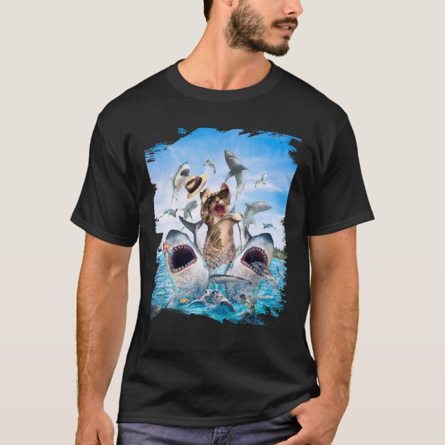 Katzenreithai, Beach Ocean Cats Haie, Sunglas T-Shirt (Vorderseite)