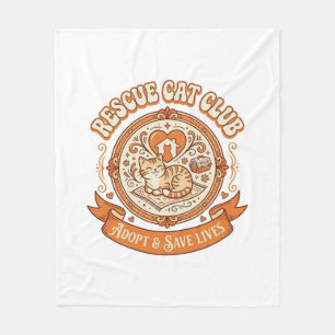Katzenrettungsclub Katzenrettung Adoption Vintage  Fleecedecke